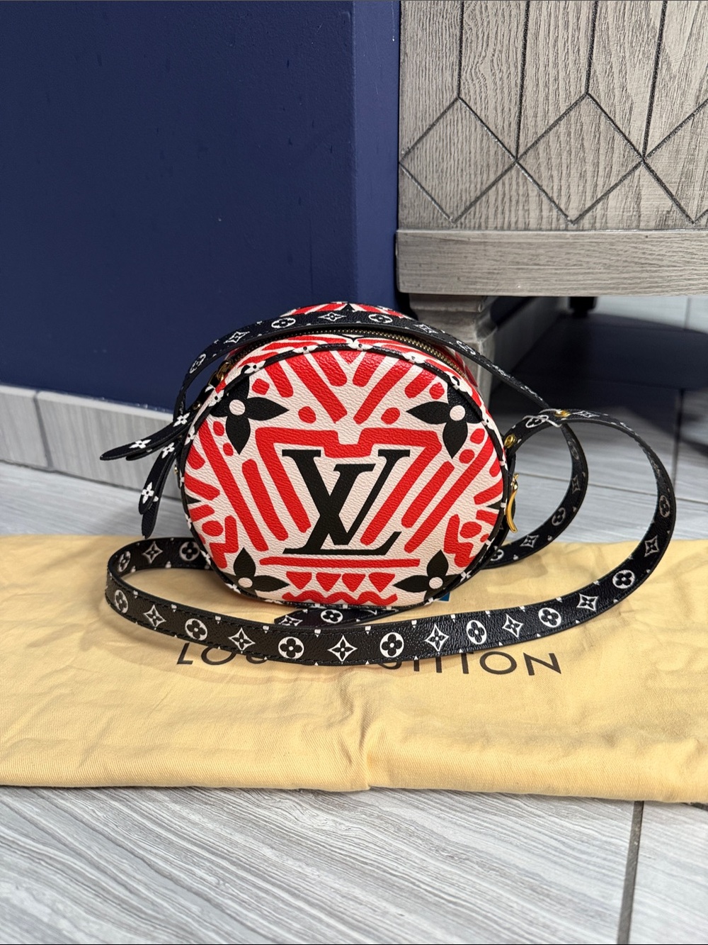 Louis Vuitton Red and Black Circular Monogram Crossbody Bag